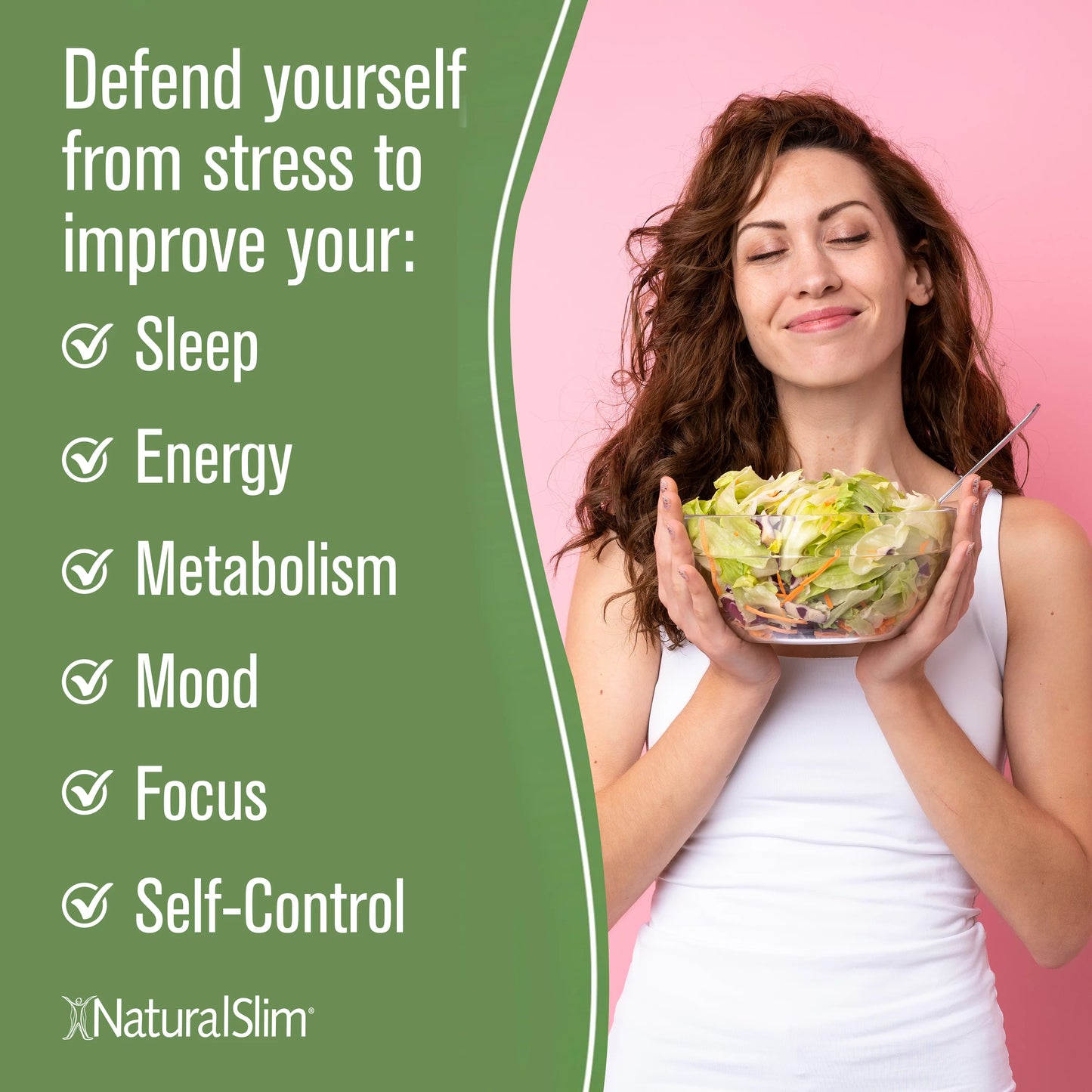 NaturalSlim Stress Defender - Stress Relief Supplement, 180 Capsules