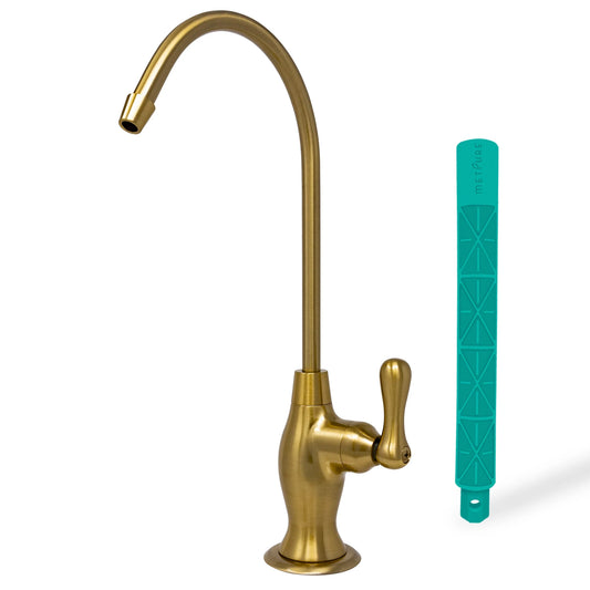 Metpure Water Filtration Faucet Brushed Gold Vase Style Non Air Gap Reverse Osmosis Drinking Water Dispenser With Faucet Wrench
