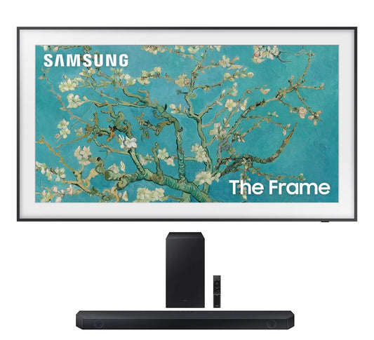 Samsung QN65LS03BAFXZA 65 Inch The Frame 4K UltraHD Smart QLED TV with a Samsung HW-Q600C 3.1.2ch Soundbar and Subwoofer with Dolby Atmos (2022)