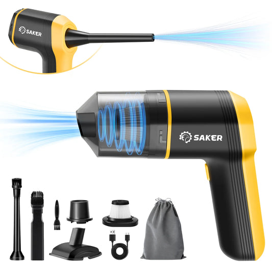 Saker Car Vacuum Cleaner, 4 in 1 Vacuum Cleaner, 12000Pa Air Duster, 2-Speed Adjustable, 120W High Power Wet and Dry