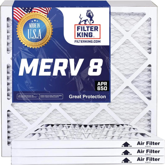 Filter King 18x12.5x1 Air Filter | 4-PACK | MERV 8 HVAC Pleated A/C Furnace Filters | MADE IN USA | Actual Size: 18 x 12.5 x .75