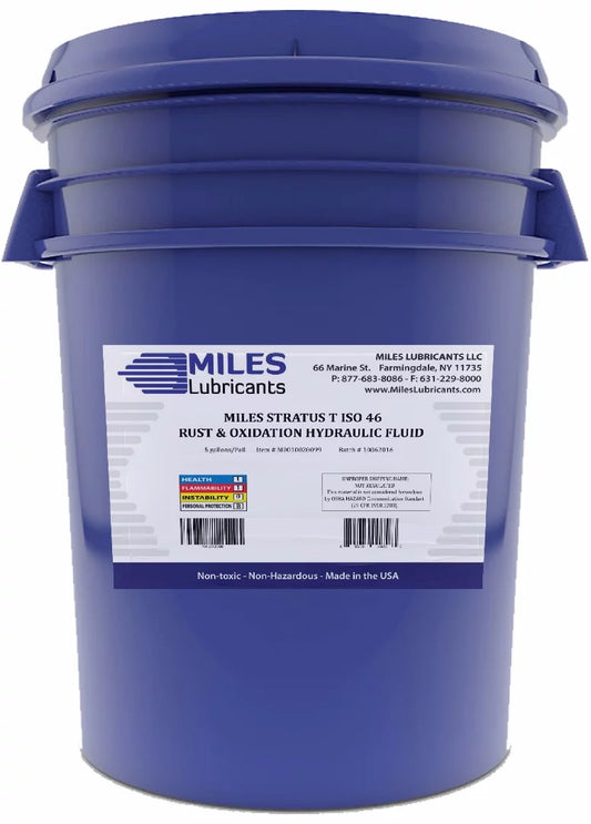 Miles Stratus, T, 46 Rust & Oxidation Hydraulic Fluid, 5-Gallon Pail