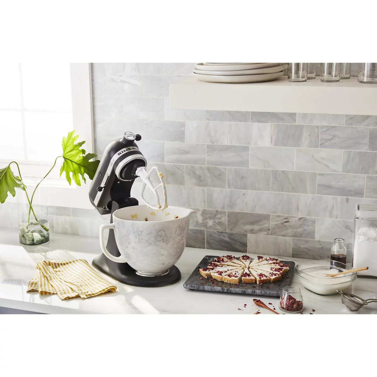 KitchenAid 5 Quart Whispering Floral Ceramic Bowl, KSM2CB5P