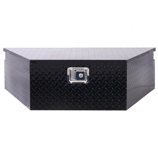 39inch Aluminum tool box,heavy duty truck bed tool box,outdoor trailer pickup storage tool box,RV storage organizer,underbody box w/lock keys,black 39x16.5x11.8inch