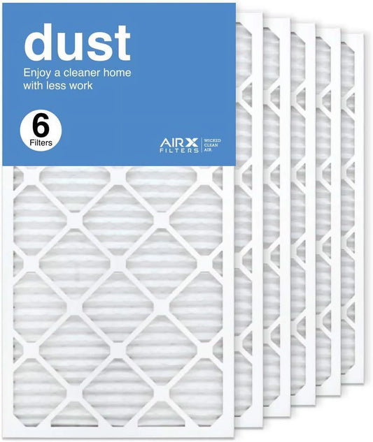 16x30x1 Air Filter Replacement MERV 8 AC Furnace Pleated Filter, 6-Pack
