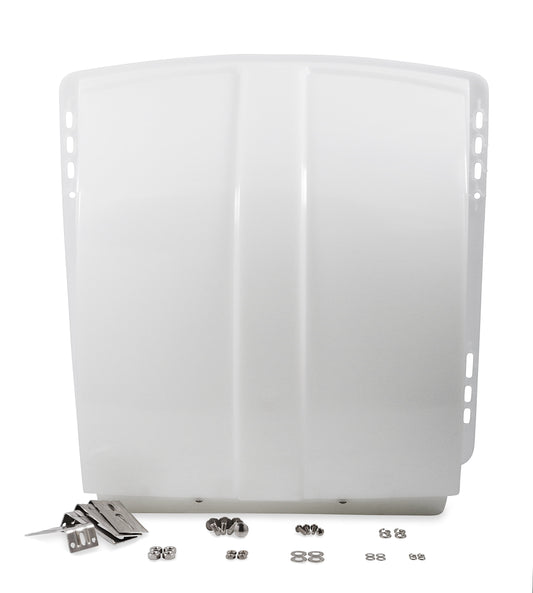 Camco RV Vent Cover | Features an Aerodynamic Design, UV-Stabilized Resin Construction, and Removable Louvers for Easy Cleaning | Resin, White (40435)