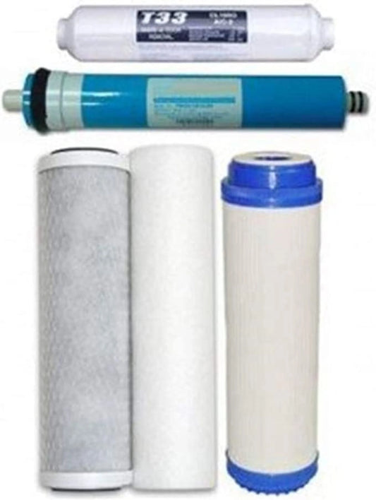 CFS COMPLETE FILTRATION SERVICES EST.2006 Universal 5 Stage Reverse Osmosis Replacement Filter Set with 75 GPD Membrane, Hague WATERMAX H5000