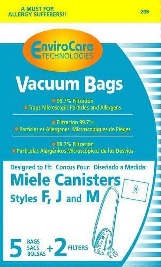 EnviroCare Replacement Anti-Allergen Vacuum Bags for Compatible with Miele F,J,M Canisters 10 Pa