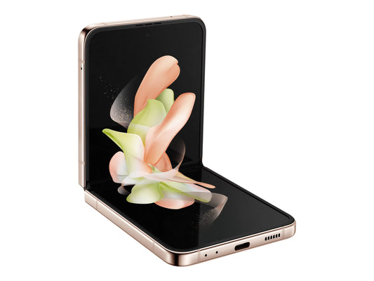 Samsung Galaxy Z Flip4 - 5G smartphone - dual-SIM - RAM 8 GB / Internal Memory 128 GB - OLED display - 6.7 - 6.7 - 2640 x 1080 pixels 2640 x 1080 pixels (120 Hz) - 2x rear cameras 12 MP, 12 MP - front camera 10 MP - pink gold