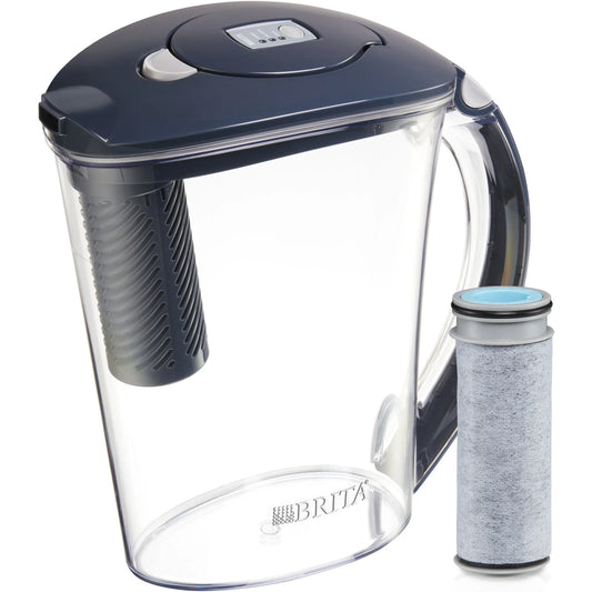 Brita Large 10 Cup Stream Filter As You Pour Water Pitcher with 1 Stream Filter, BPA Free, Rapids, Carbon