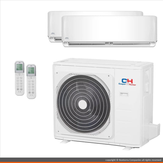 Cooper & Hunter Mini Split Air Conditioner Heat Pump 2 Zone 12000 24000 BTU