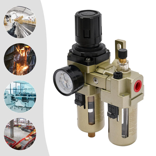 Air Pressure Regulator Compressor Filter Valve Oil Water Separator Gauge Traps New