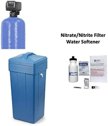AFWFilters NT-1054-56SXT-33-14 AFW Built Nitrate/Nitrite Filter Water Softener 1.5 Cu Ft 33/67 Resin Blend with Fleck 5600SXT (14 Square Brine Tank, Blue)
