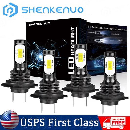 For Mercedes-Benz ML320 2000-2003 6000K LED Headlight High Low Beam Light Bulbs Combo 4pc