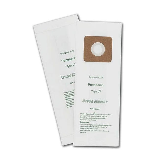 Green Klean GK-PanU Panasonic U Type Replacement Vacuum Bags - 10 per Case - Case of 10
