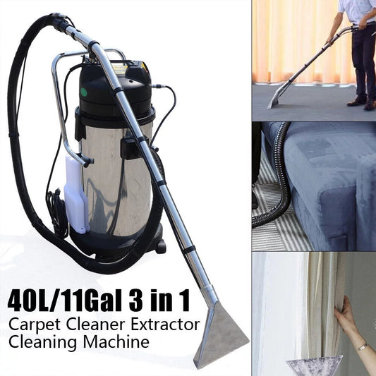 Miumaeov 40L Portable Commercial Carpet Cleaning Machine Pro 3 in1 Cleaner Sofa Curtain Vacuum Cleaner Extractor Dust Collector