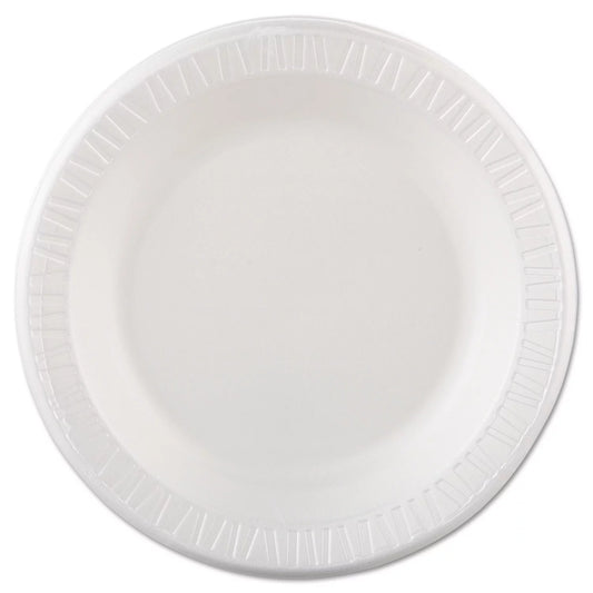 Dart Quiet Classic Laminated Foam Dinnerware, Plate, 10.25 dia, White, 125/Pack, 4 Packs/Carton