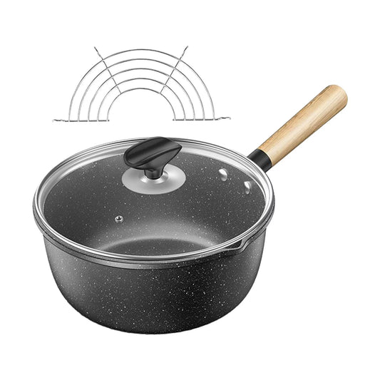Deep Fryer Pot Japanese Style, Tempura Fryer Pan Deep Frying Pans, Nonstick for Fried Chicken Legs, French Fries 16cm with Lid