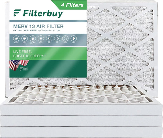 Filterbuy 20x30x2 MERV 13 Pleated HVAC AC Furnace Air Filters (4-Pack)
