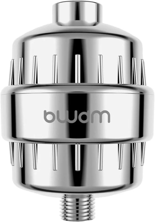 15 Stage Shower Filter - Shower Head Filter - Hard Water Filter,Remove Chlorine Heavy Metals and Other Sediments, Vitamin C Water Softener Reduces Dry Itchy Skin,Dandruff BWDM (Silver)