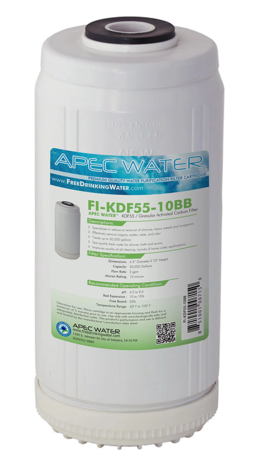 APEC 10 in. Whole House Replacement Water Filter Chlorine, Heavy Metal and Bacteria Removal (FI-KDF55-10BB)