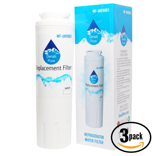 3-Pack Replacement for Amana ASD2621KRB Refrigerator Water Filter - Compatible with Amana UKF8001AXX Fridge Water Filter Cartridge - Denali Pure Brand