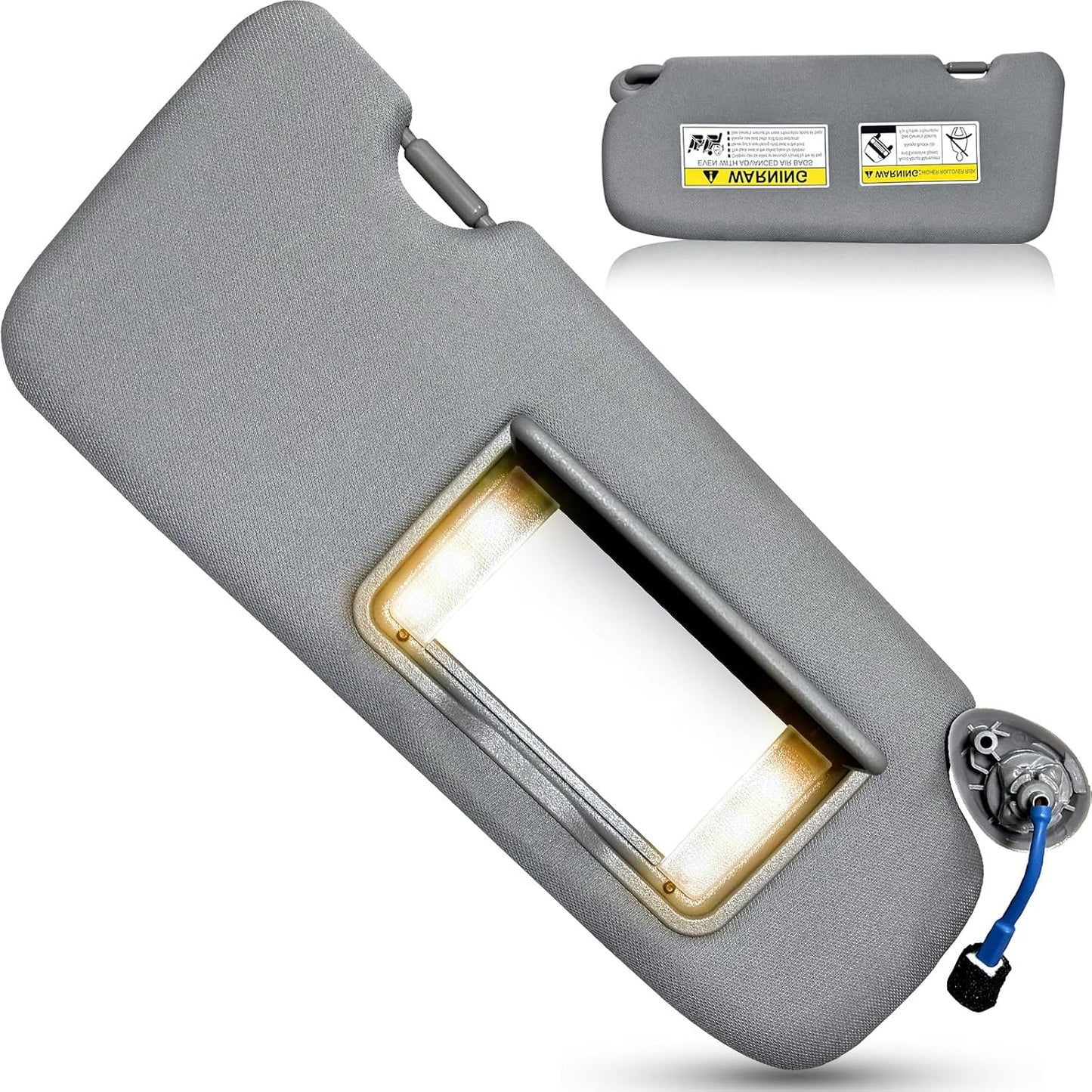 Left Driver Side Sun Visor for Honda CRV 2017 2018 2019 2020 2021 2022 Replace 83280-TLY-H11ZB with Vanity Light/with Makeup Mirror (Grey)