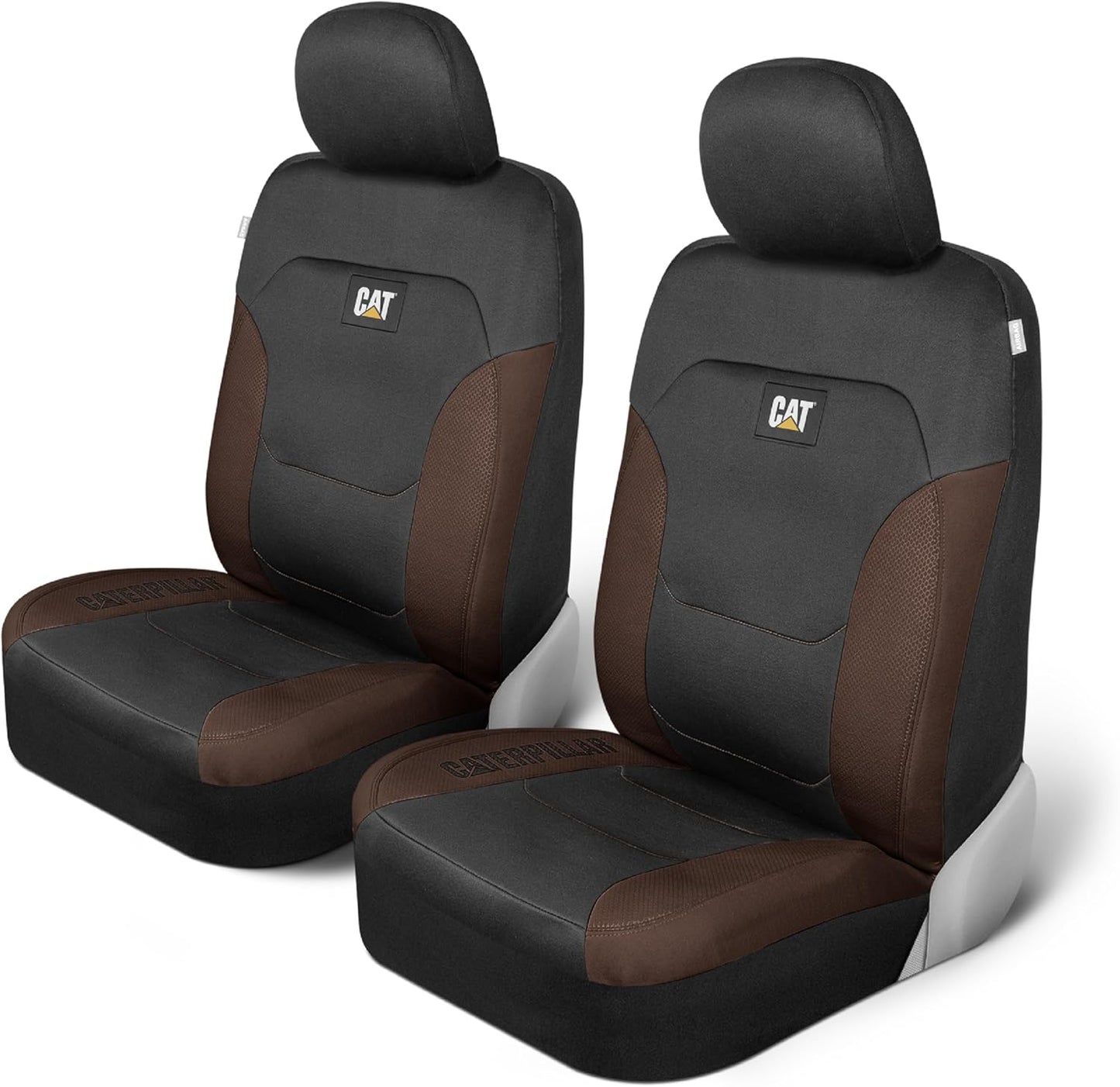 BDK Auto CASC-2274-BW: Cat 4Pc Polyester + Honeycomb Polyester Fabric Low Back Seat Cover - Brown