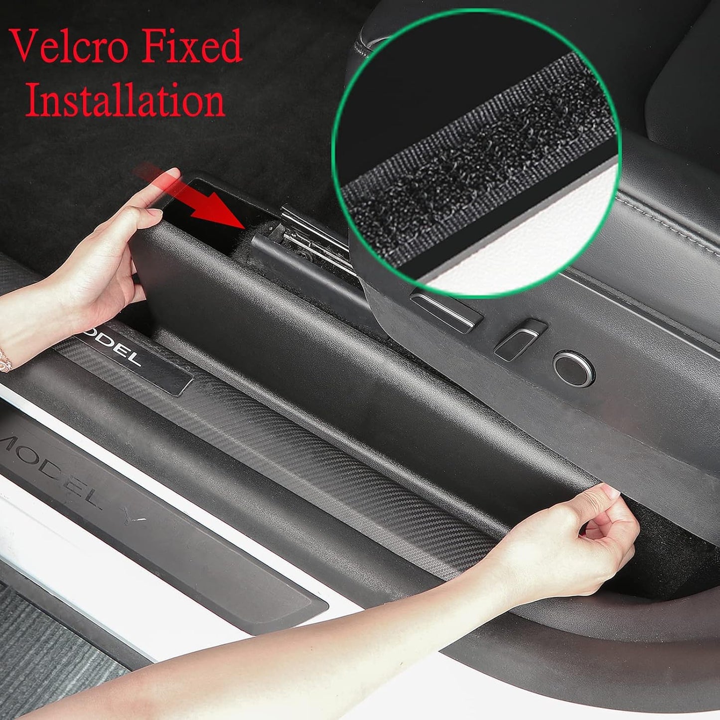 2023-2021 Tesla Model Y Seat Slide Rail Pad Cover Protectors Under Seat Anti-Kick Scuff Wrap Kits Front Rear Console Seat Track Scratch-Resistant Case Shells for Model Y Accessories (7 PCS)