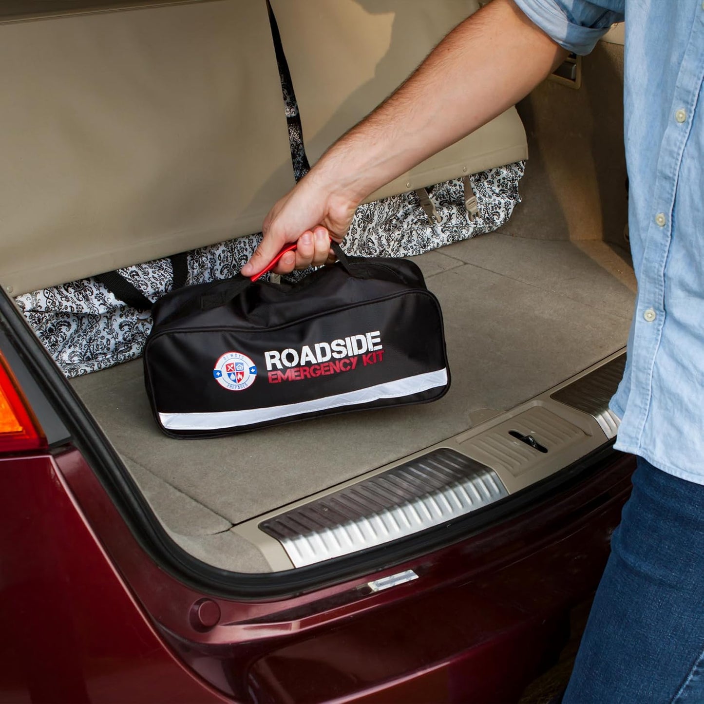 Always Prepared 125-Piece Roadside Assistance Auto Emergency Kit with Jumper Cables