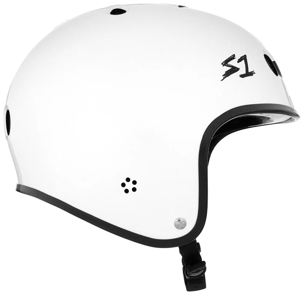 S1 Retro Lifer Helmet - White Gloss w/ Checkers