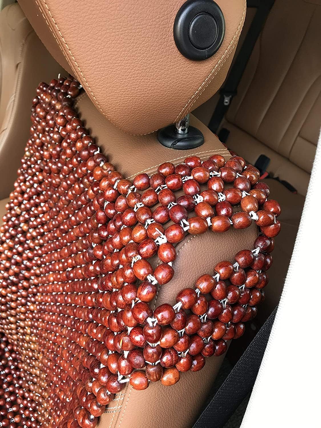 Natural Wood Beaded Auto Car Seat Cover, Cool Refreshing Back Massaging Comfort Mat,Premium Quality Universal for Car Truck on Summer Makes Driving Bearable Less Painful On Long Trips (Front seat)