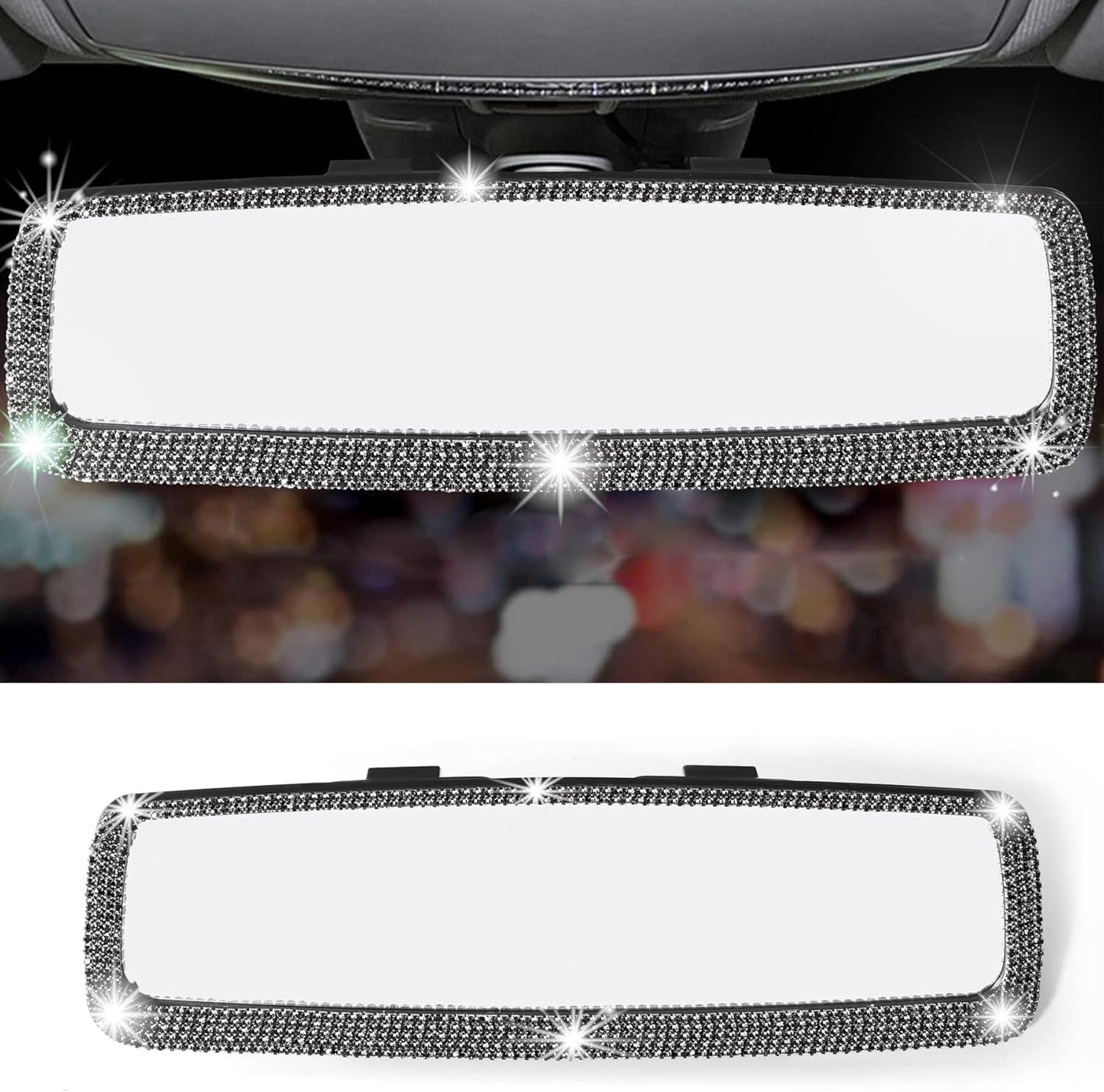 LivTee Anti Glare Rear View Mirror 12.4''(312mm), Wide Angle Panoramic Convex Curve Rearview Mirror Clip on Original Mirror to Eliminate Blind Spot and Antiglare for Cars SUV Trucks