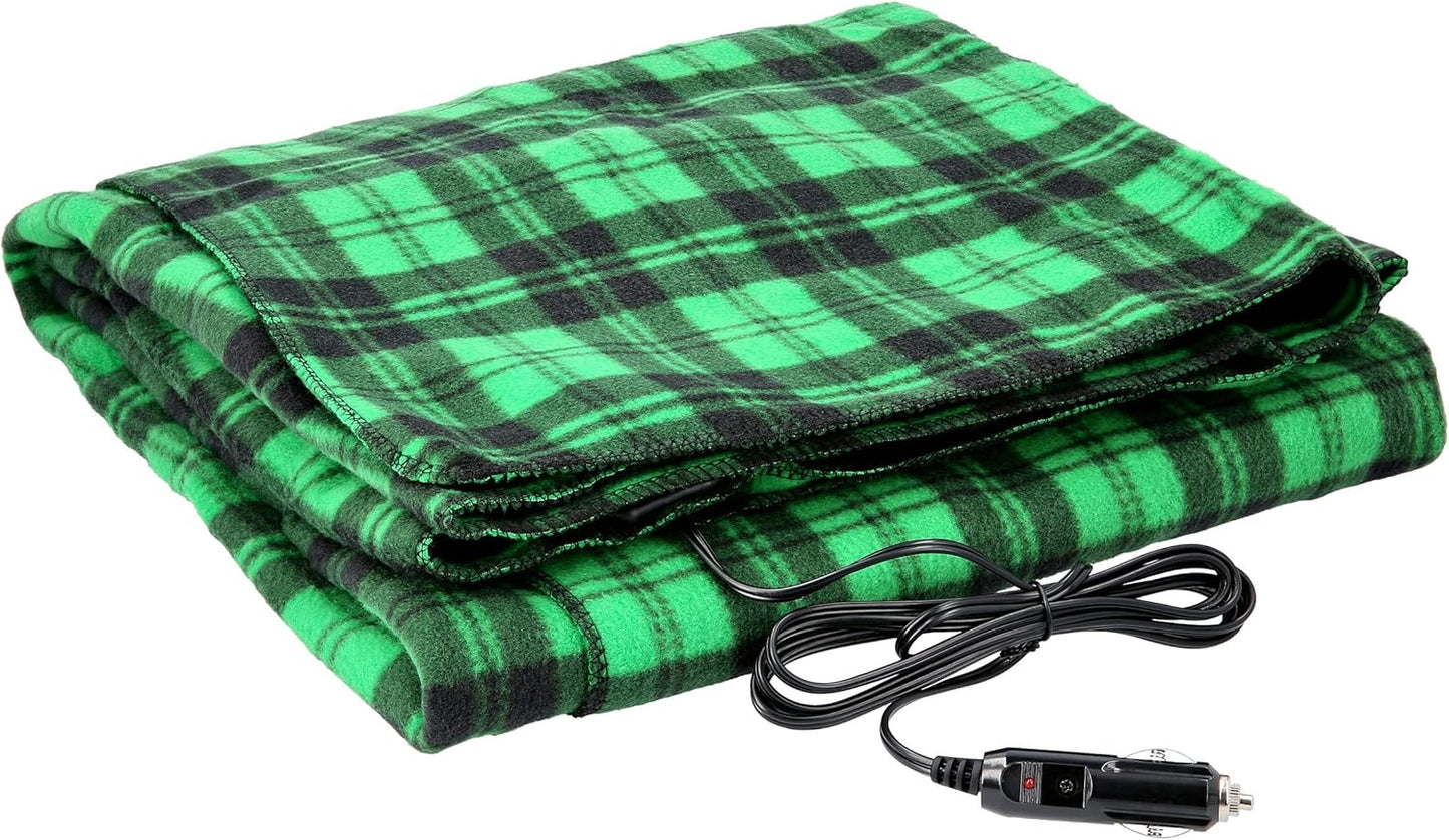 Electric Heater Car Blanket- Heated Travel Throw Electric Blanket for Car and RV, 12 volt by Stalwart- Red and Black