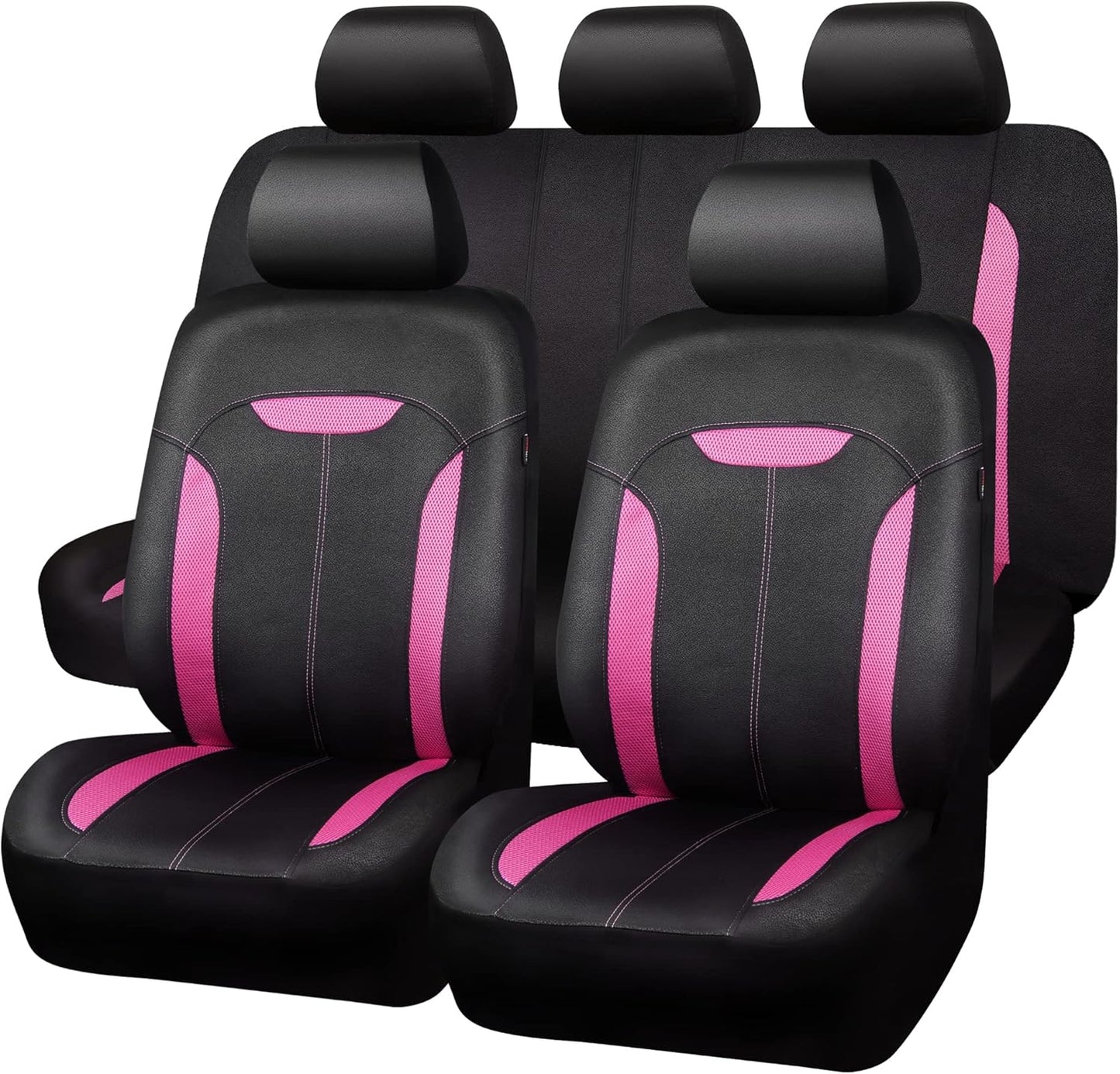 CAR PASS 3D Air Mesh in Cloth Leather Grain Breathable Seat Covers Full Set, 3zipper Rear Bench Armrest Airbag Sports, Universal Fit 95% Car,SUV,Truck,Sedan,Van, Beige (zt-0070-BE1FP-FPLB5WD22W)