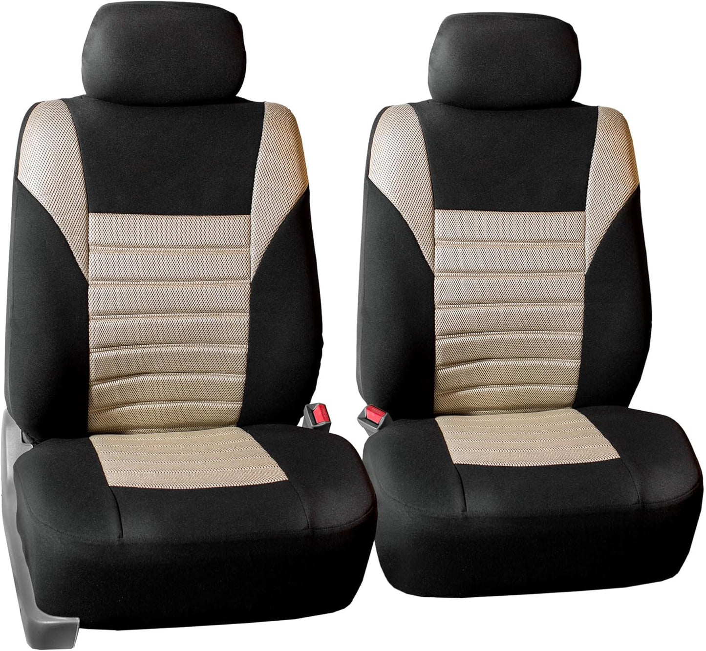 FH Group Car Seat Covers Full Set 3D Air Mesh - Universal Fit, Automotive Seat Covers, Low Back Seat Cover, Airbag Compatible,Split Bench Rear Seat,Washable Car Seat Cover for SUV, Sedan Pink