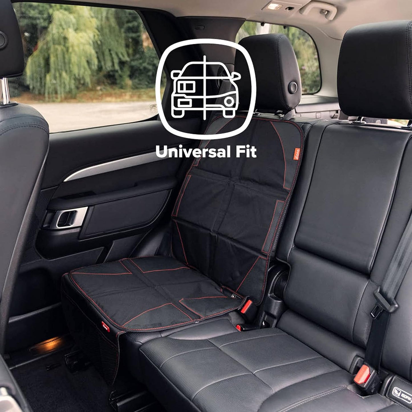 Diono Ultra Mat 2-Pack Complete Back Seat Upholstery Protection from Child Car Seats and Pets, Crash Tested, Premium Ultra Thick Padding, Durable, Water Resistant, Anti-Slip, 3 Mesh Storage Pockets
