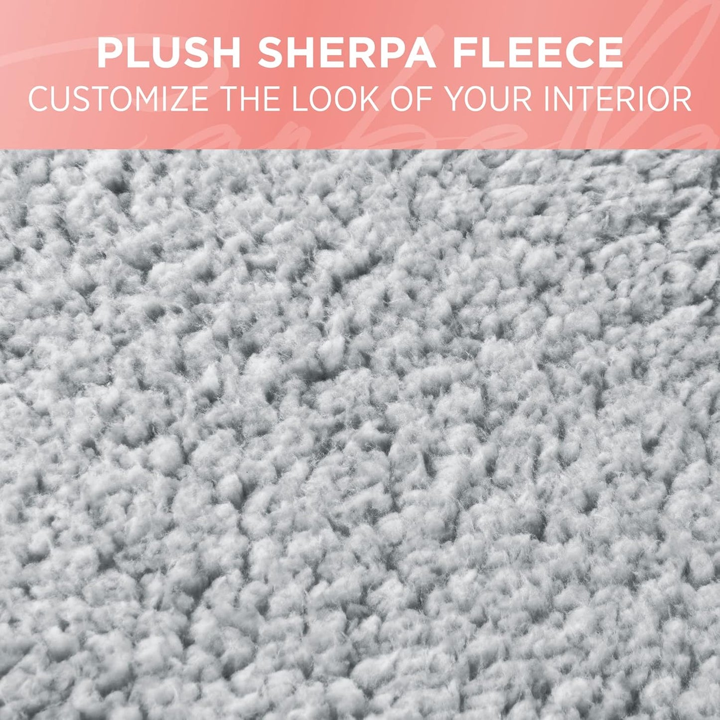 Carbella Plush Sherpa Fleece, 2 Pack Gray Seat Cover for Cars with Soft Cushioned Touch, Cute Automotive Interior Protector for Trucks Van SUV