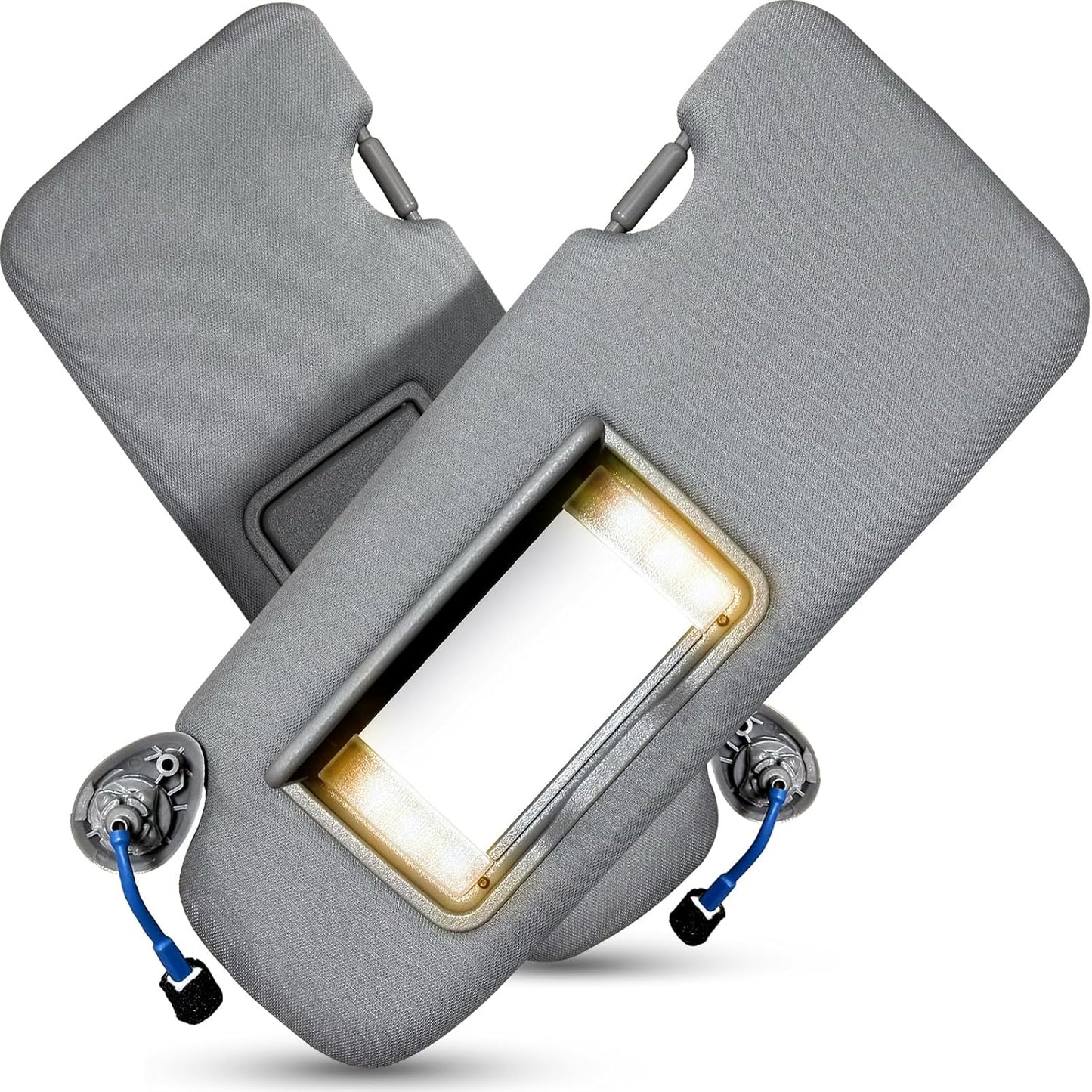 Left Driver Side Sun Visor for Honda CRV 2017 2018 2019 2020 2021 2022 Replace 83280-TLY-H11ZB with Vanity Light/with Makeup Mirror (Grey)