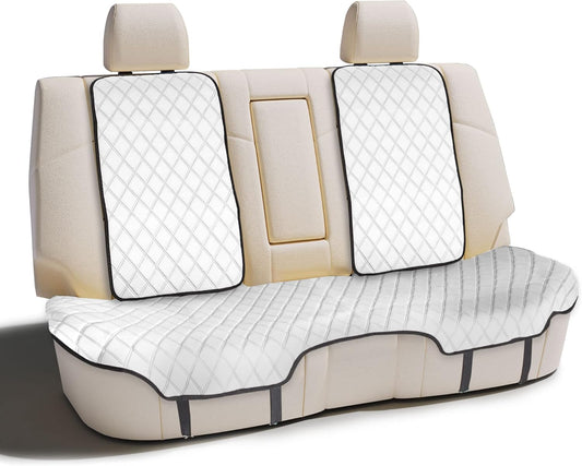 FH Group Car Seat Cushion Neosupreme Automotive Seat Cushions - Universal Fit, Rear Car Seat Cushion, Car Seat Cushions with Non-Slip Silicone Backing for SUV, Sedan, Van Rear Set White