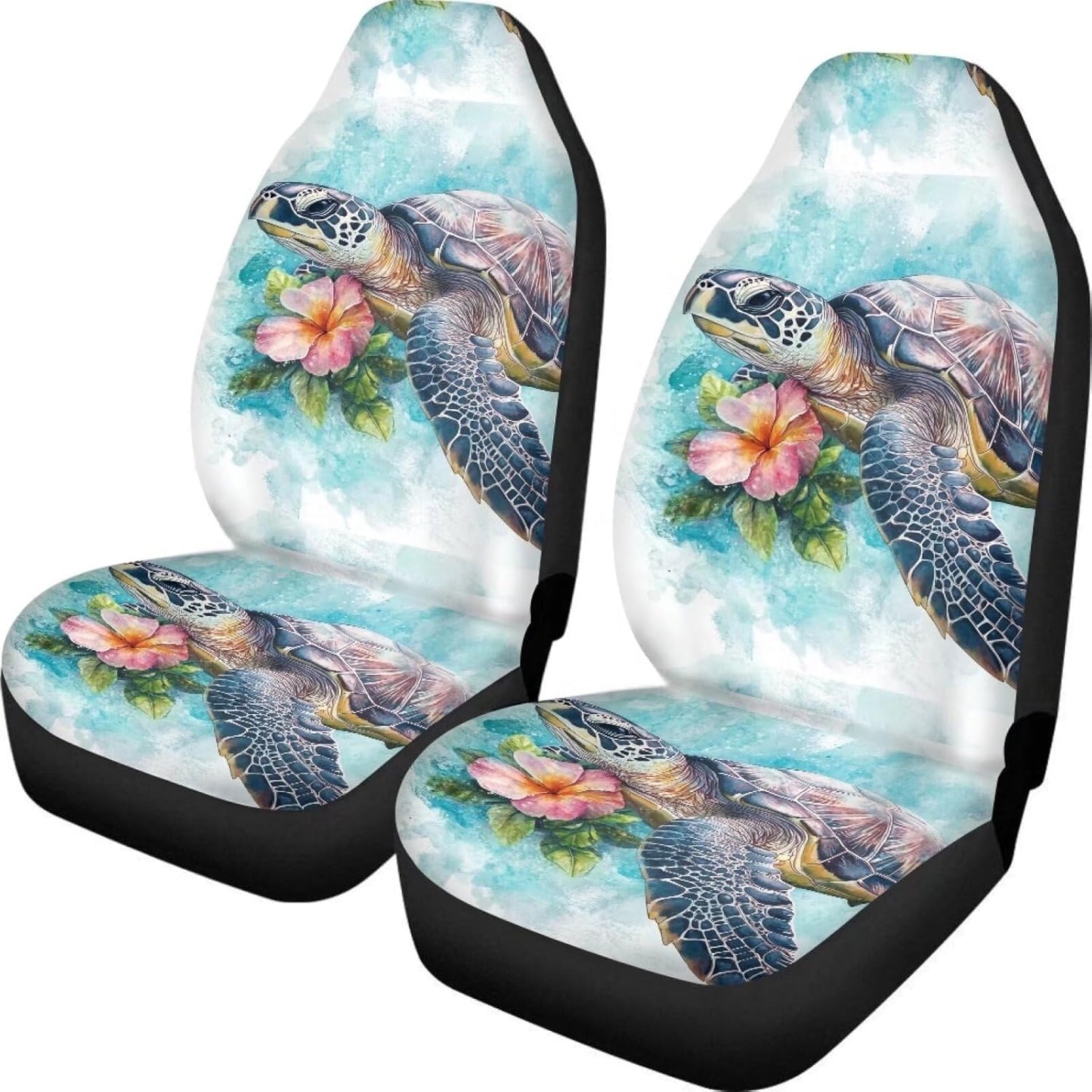 KEIAHUAN Galaxy Owl Car Seat Cover for Women Men, 2 Packs High Back Bucket Universal Fit Auto Seat Covers for Cars, Trucks, SUV, or Van