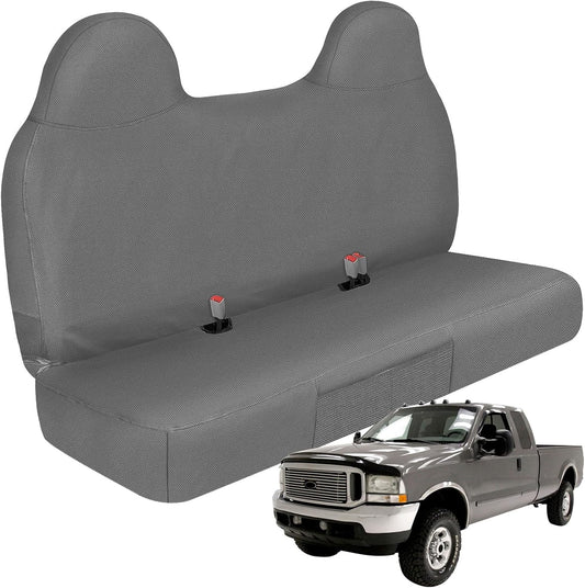 Front Bench Seat Cover Compatible with 1999-2007 Ford F250/F350/F450/F550 Work Truck with Front Solid Bench Seat, 600D Oxford Cloth Heavy Duty Waterproof Non-Slip Custom-fit Front Bench Seat Cover