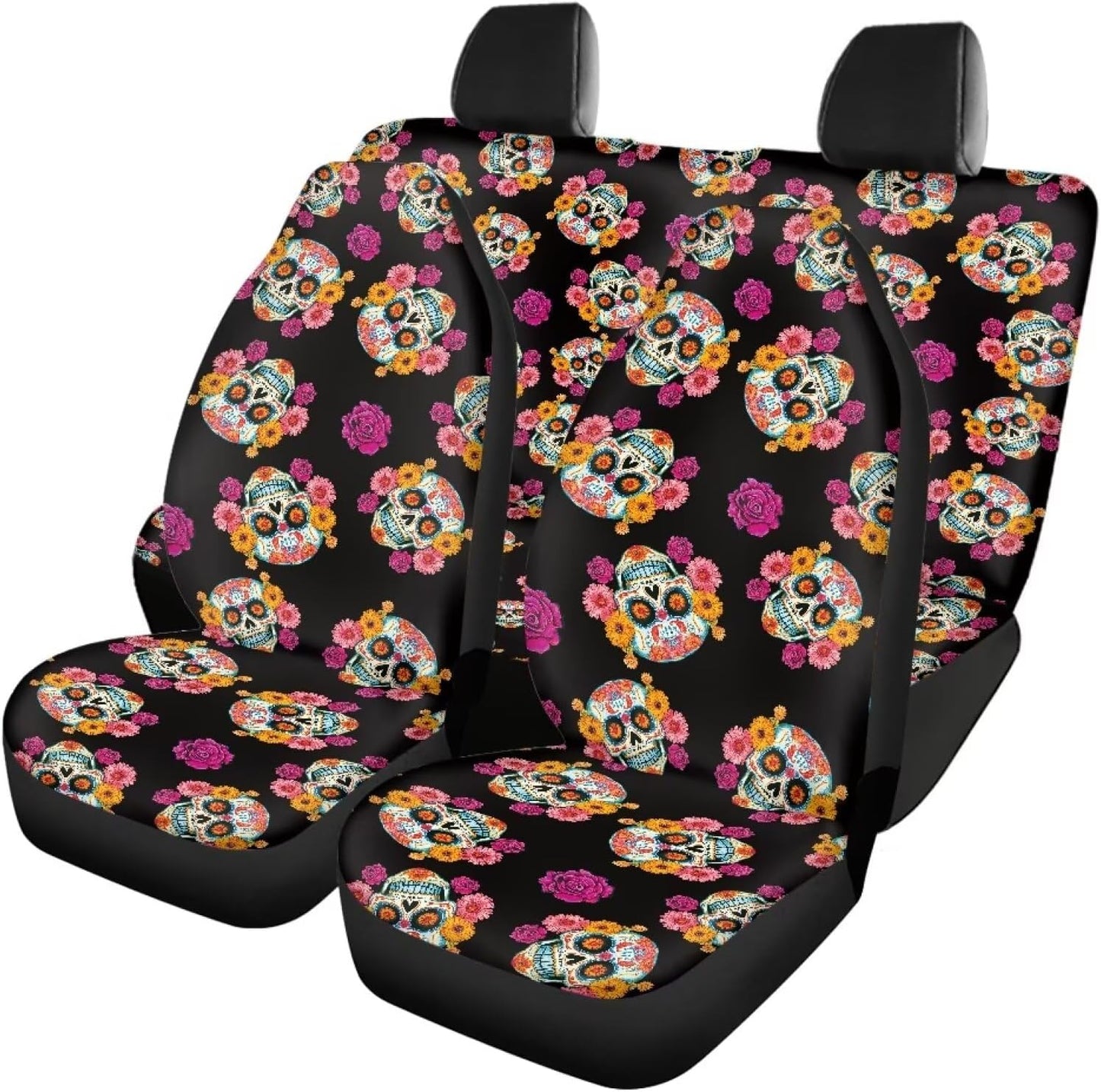 AFPANQZ Oriental Dragon Print Car Seat Covers Full Set for Back Seat Front Seats Universal Fit Most Cars SUVs Trucks Vans Comfortable Auto Seat Protection Full Set for Women Men Black Red