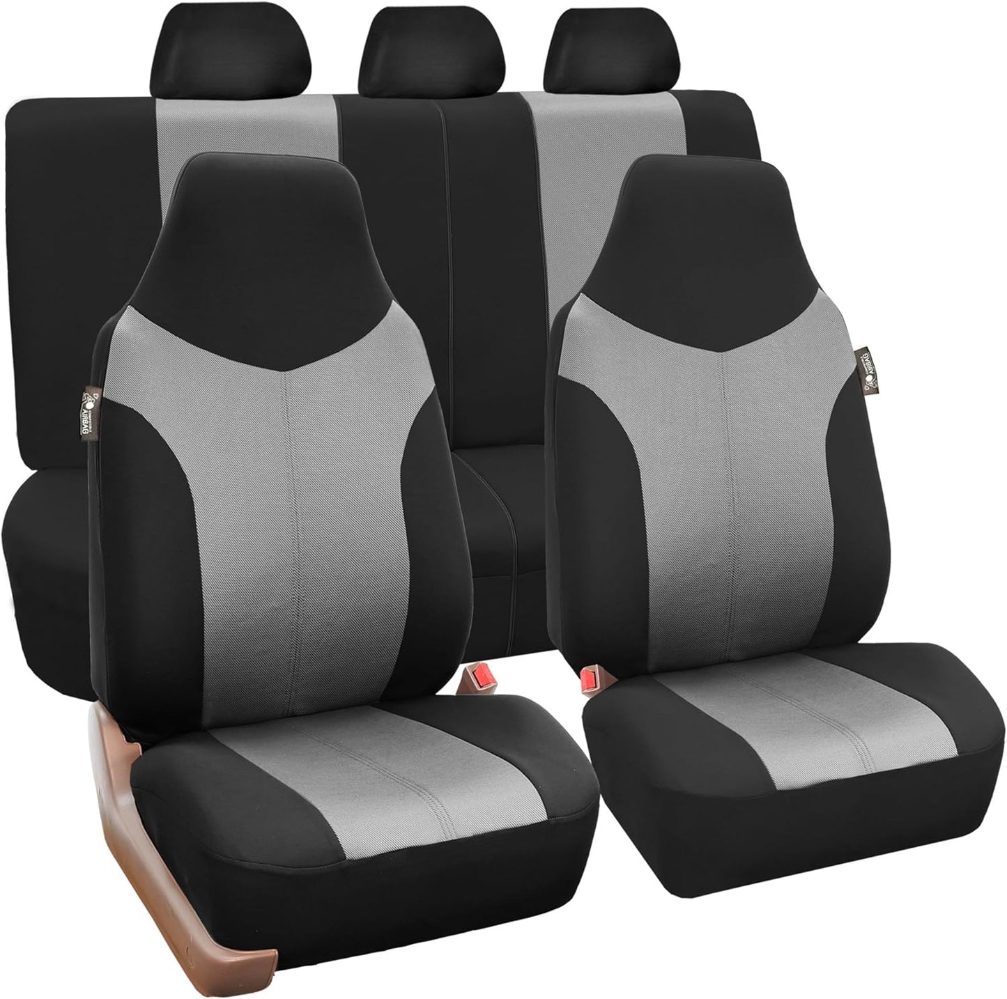 FH Group Hunting Camo Seat Covers w.4 Headrests Airbag Reday Split Bench
