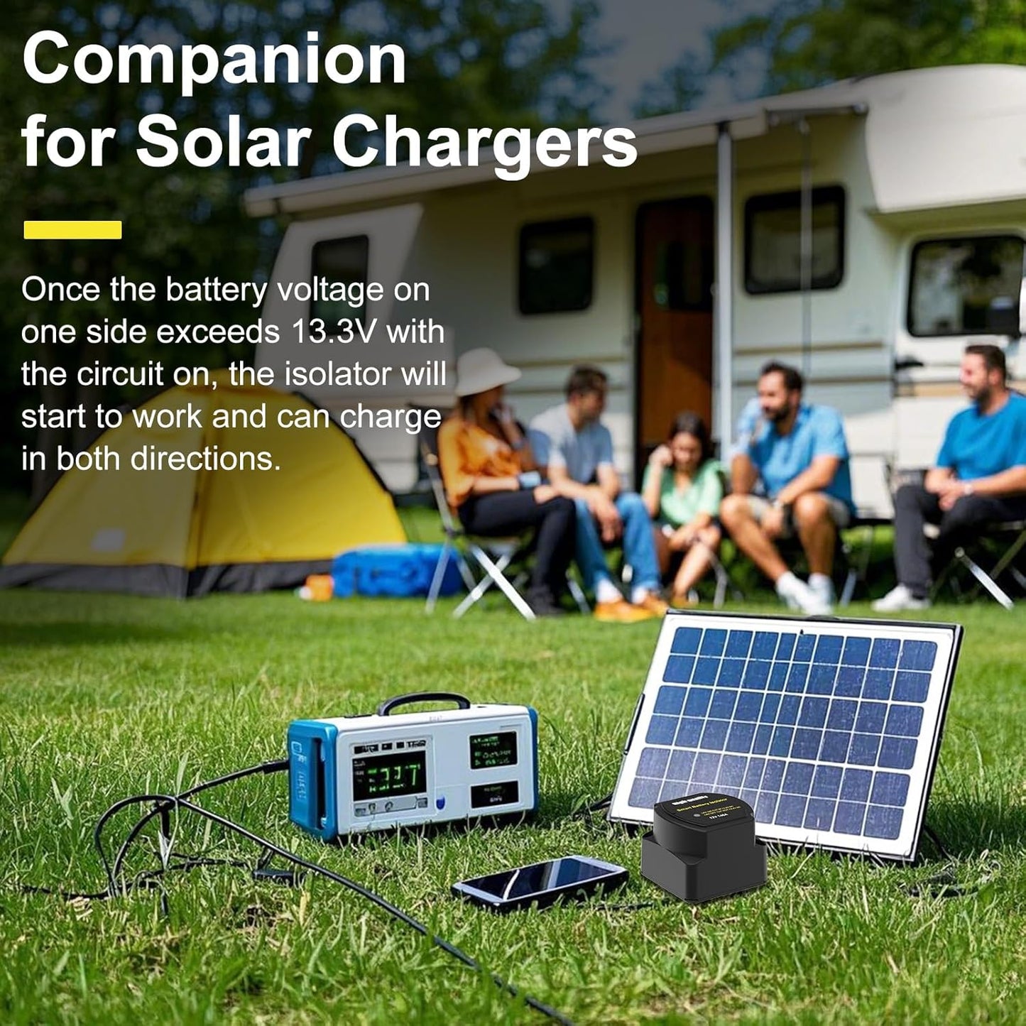 6M Dual Battery Isolator Kit 12V 140Amp, Voltage Sensitive Relay VSR,Compatible with RV Marine Car Vehicles Truck Caravan Off-Road Camper Yacht, Not Fit for Lithium Batteries