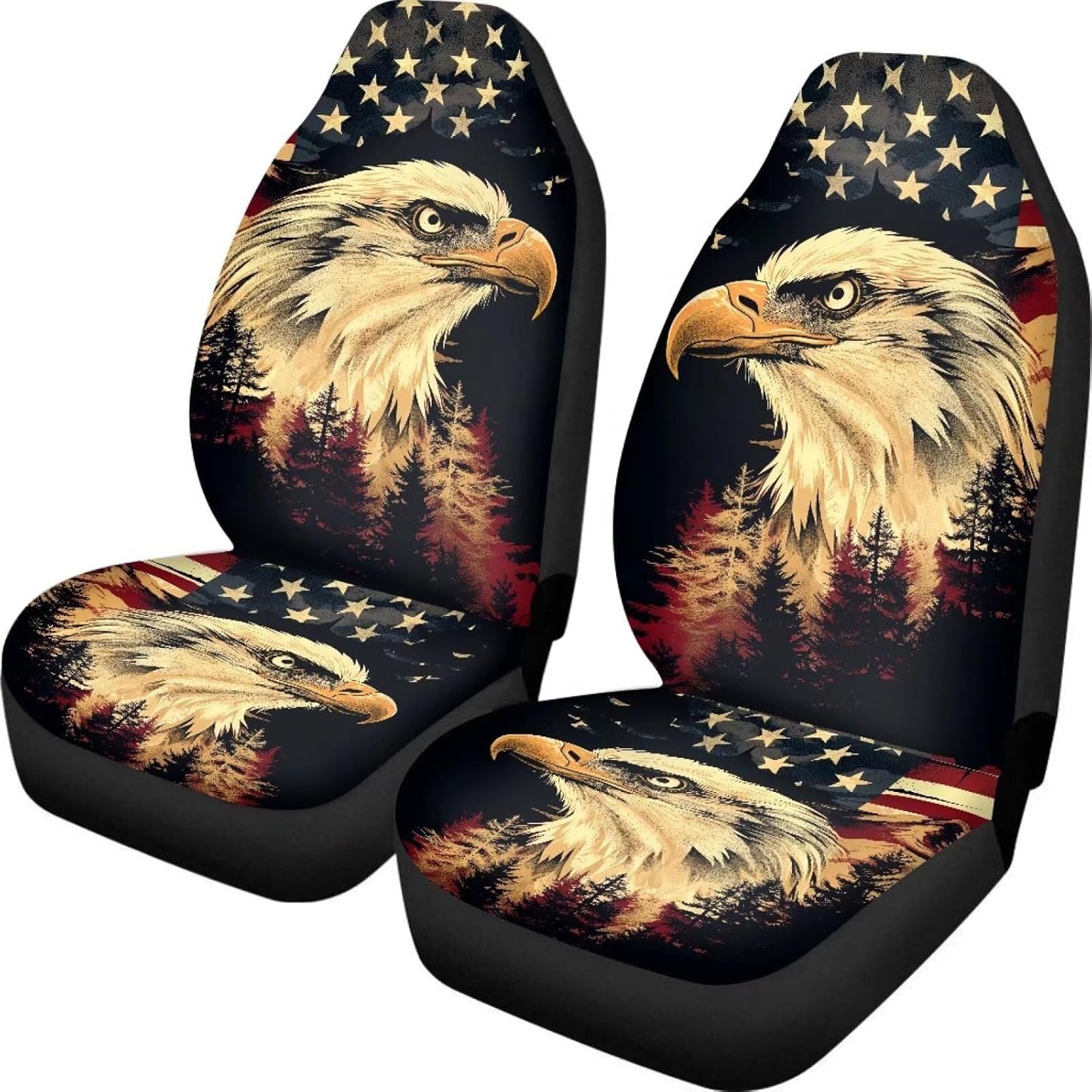 KEIAHUAN Galaxy Owl Car Seat Cover for Women Men, 2 Packs High Back Bucket Universal Fit Auto Seat Covers for Cars, Trucks, SUV, or Van