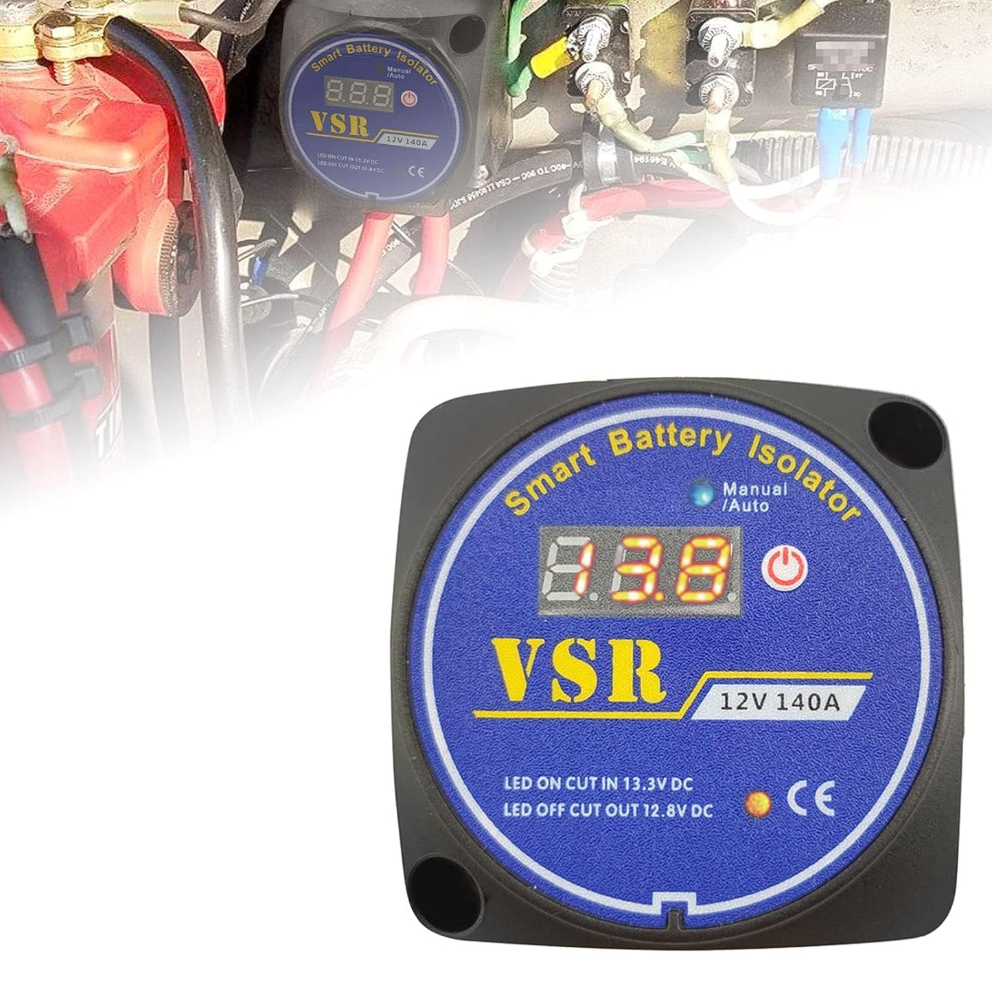 6M Dual Battery Isolator Kit 12V 140Amp, Voltage Sensitive Relay VSR,Compatible with RV Marine Car Vehicles Truck Caravan Off-Road Camper Yacht, Not Fit for Lithium Batteries