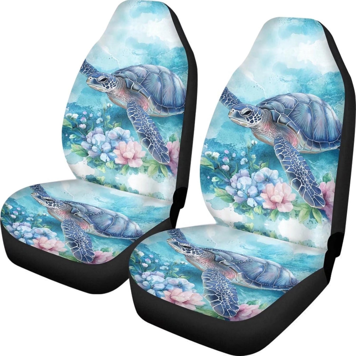 KEIAHUAN Galaxy Owl Car Seat Cover for Women Men, 2 Packs High Back Bucket Universal Fit Auto Seat Covers for Cars, Trucks, SUV, or Van