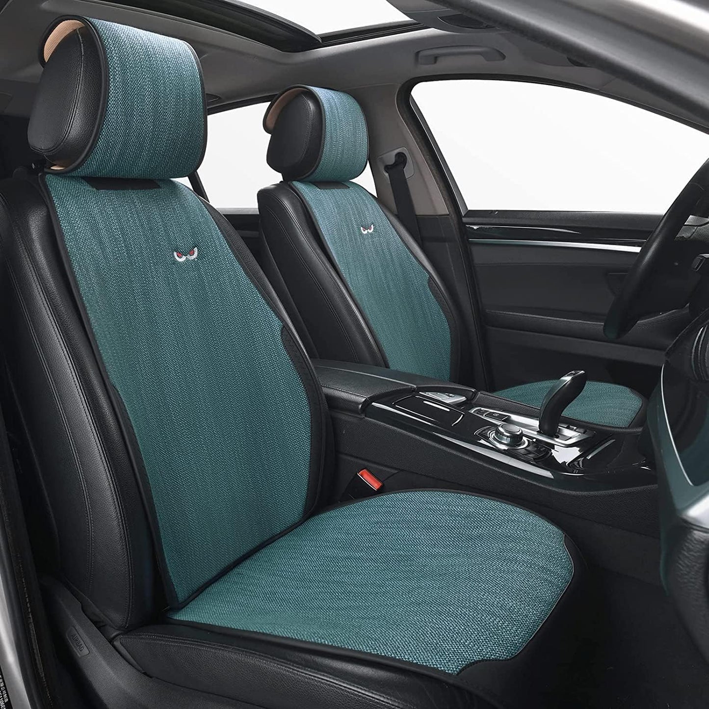 Coverado Car Seat Cushions, Washable Seat Covers Protector Front Pair, Compatible with Most Cars, SUVs, Trucks and Vans(2PCS, Green)