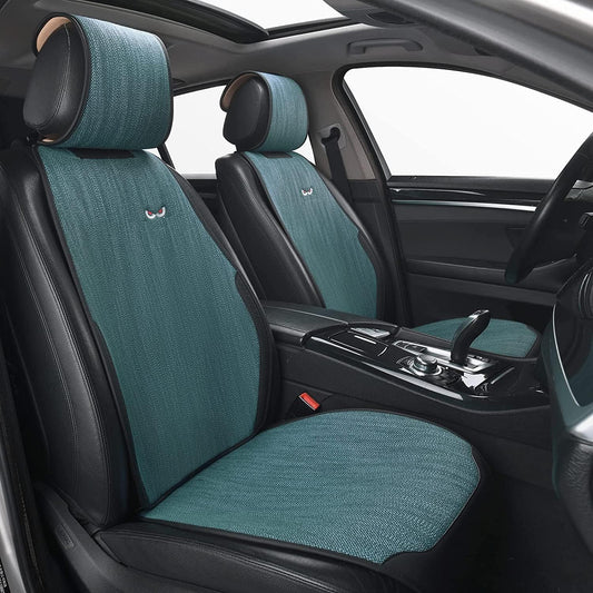 Coverado Car Seat Cushions, Washable Seat Covers Protector Front Pair, Compatible with Most Cars, SUVs, Trucks and Vans(2PCS, Green)